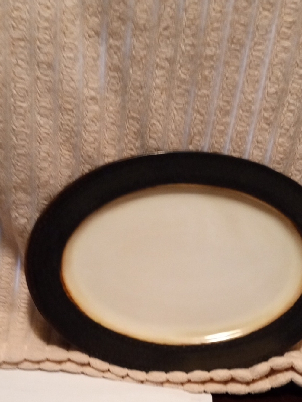 Threshold Black Rim White Center Ceramic Dinner Plate